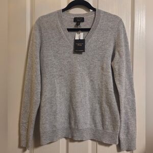 Charter Club Light Gray V-Neck Sweater